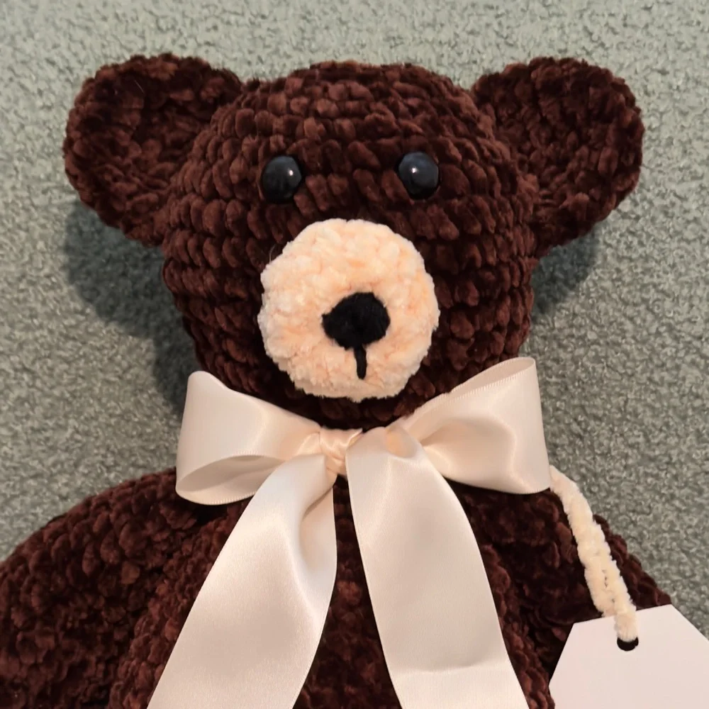 NWT Plushy Bear Handmade With Love Dark Brown